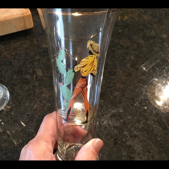 Set of 4 Caribbean vintage glasses. - Picture 5 of 5